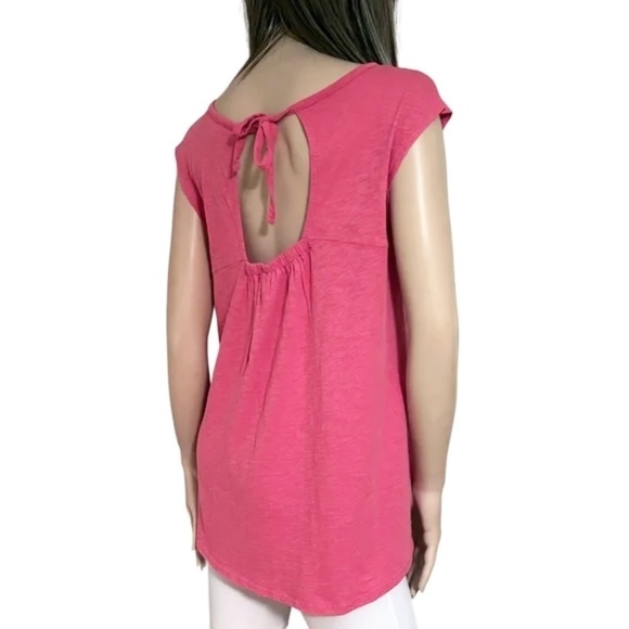 Caslon Top Tank Shirt Tunic Sustainable 100% Cotton Keyhole Bow Tie Back NWOT - Picture 6 of 12